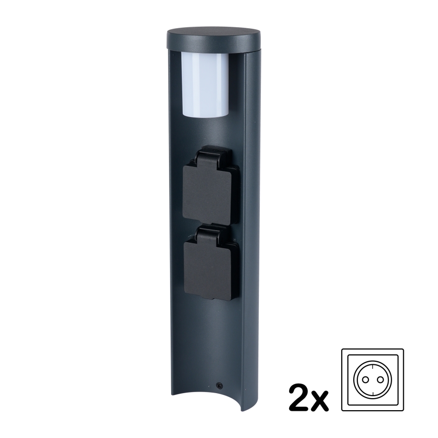 Brilagi - Außenleuchte mit 2 SCHUKO-Steckdosen PILLAR 1xG9/11W/230V IP44 Anthrazit