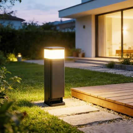Brilagi - Außenleuchte mit 2 SCHUKO-Steckdosen PILLAR 1xG9/11W/230V IP44 anthrazit