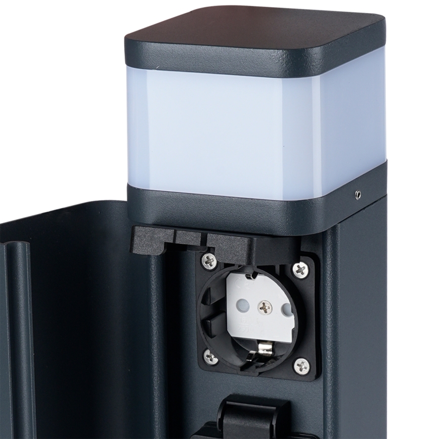Brilagi - Außenleuchte mit 2 SCHUKO-Steckdosen PILLAR 1xG9/11W/230V IP44 anthrazit
