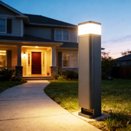 Brilagi - Außenleuchte mit 2 Schuko-Steckdosen PILLAR 1xG9/11W/230V IP44 Anthrazit