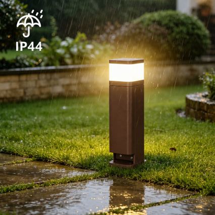 BRILAGI - Außenleuchte mit 2 SCHUKO-Steckdosen PILLAR 1xG9/11W/230V IP44 braun