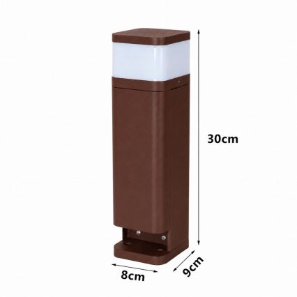 BRILAGI - Außenleuchte mit 2 SCHUKO-Steckdosen PILLAR 1xG9/11W/230V IP44 braun