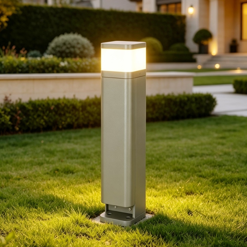 BRILAGI - Außenleuchte mit 2 SCHUKO-Steckdosen PILLAR 1xG9/11W/230V IP44 grau