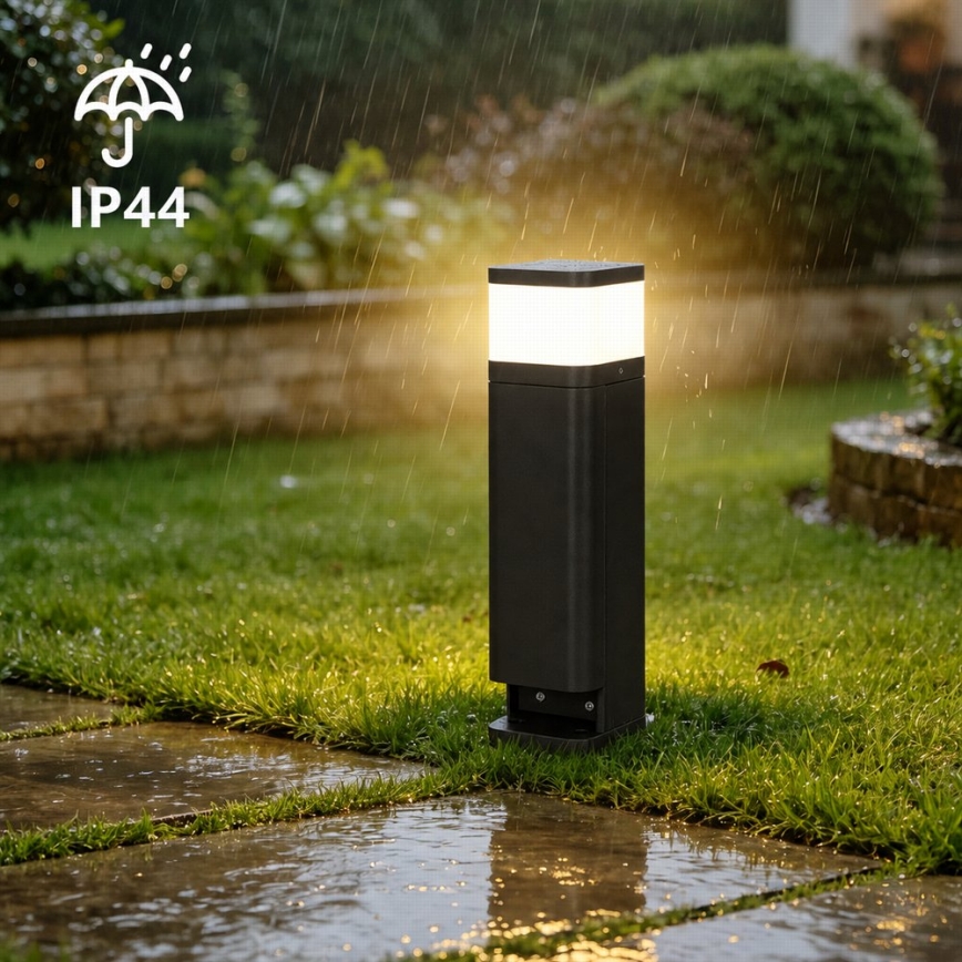 BRILAGI - Außenleuchte mit 2 SCHUKO-Steckdosen PILLAR 1xG9/11W/230V IP44 schwarz