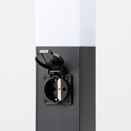 BRILAGI - Außenleuchte mit 2 SCHUKO-Steckdosen NOVA 1xE27/15W/230V 40 cm IP44 schwarz