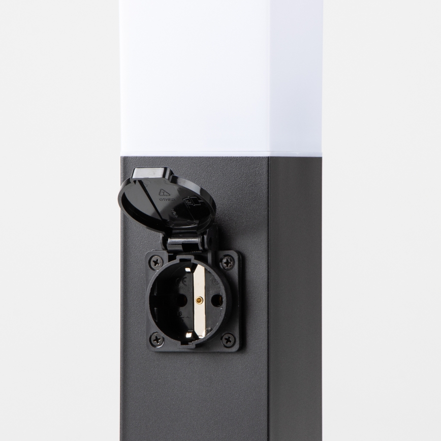 BRILAGI - Außenleuchte mit 2 SCHUKO-Steckdosen NOVA 1xE27/15W/230V 40 cm IP44 schwarz