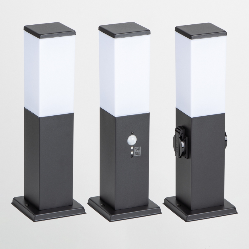 BRILAGI - Außenleuchte mit 2 SCHUKO-Steckdosen NOVA 1xE27/15W/230V 40 cm IP44 schwarz