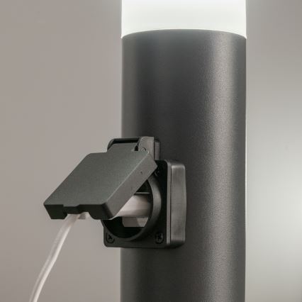 BRILAGI - Außenleuchte mit integrierter Steckdose ELIA 1xE27/20W/230V IP44 50 cm anthrazit