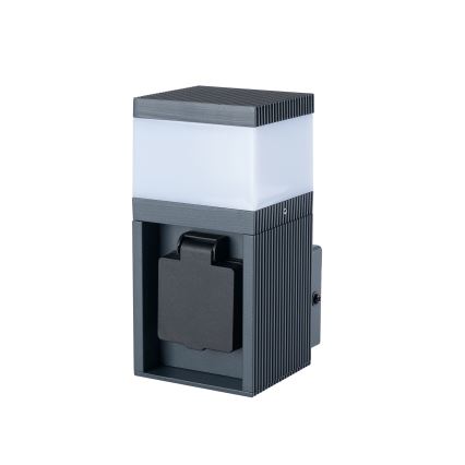 Brilagi - Außenwandleuchte mit SCHUKO-Steckdose PILLAR 1xG9/11W/230V IP44 anthrazit