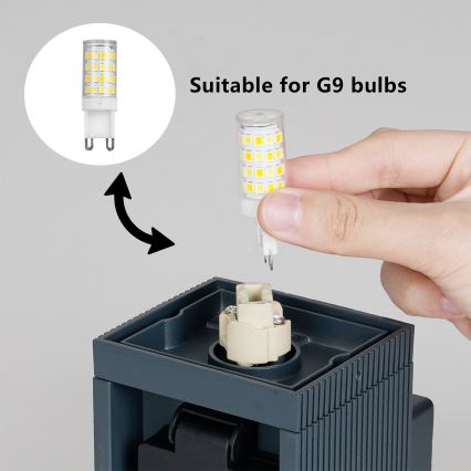 Brilagi - Außenwandleuchte mit SCHUKO-Steckdose PILLAR 1xG9/11W/230V IP44 anthrazit