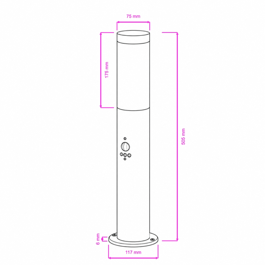 BRILAGI - Außenleuchte mit Sensor ELIA 1xE27/20W/230V IP44 50 cm Anthrazit