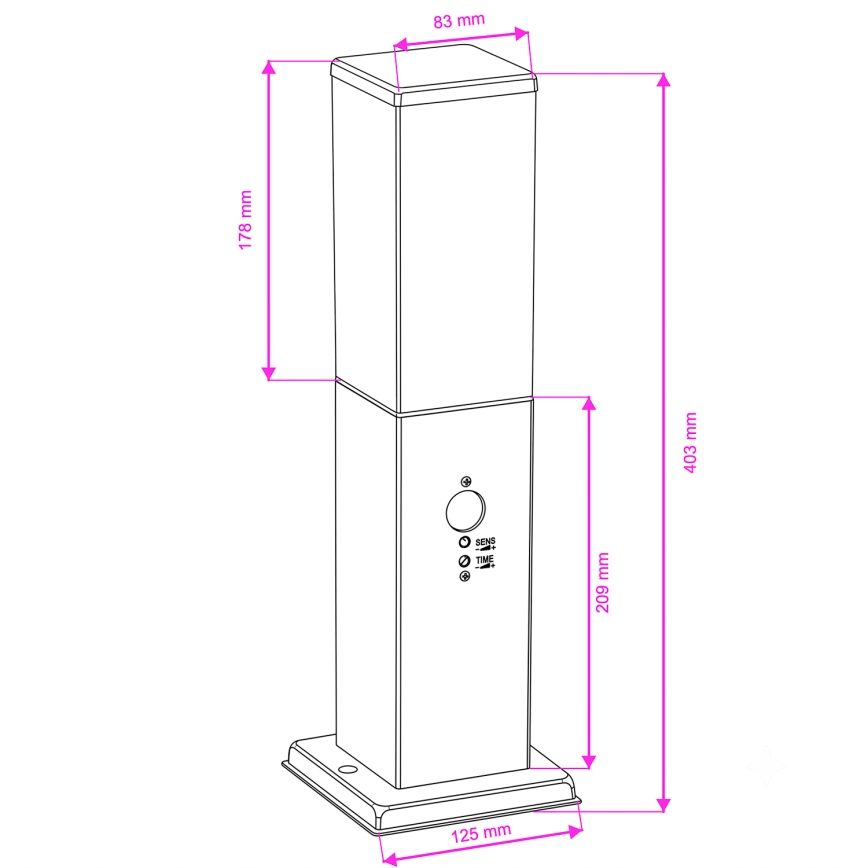 Brilagi - Außenleuchte mit Sensor NOVA 1xE27/15W/230V 40 cm IP44 braun
