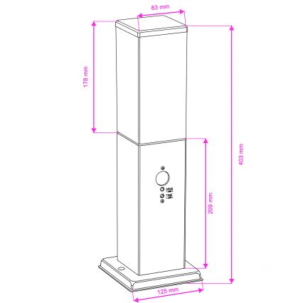 Brilagi - Außenleuchte mit Sensor NOVA 1xE27/15W/230V 40 cm IP44 mattchrom
