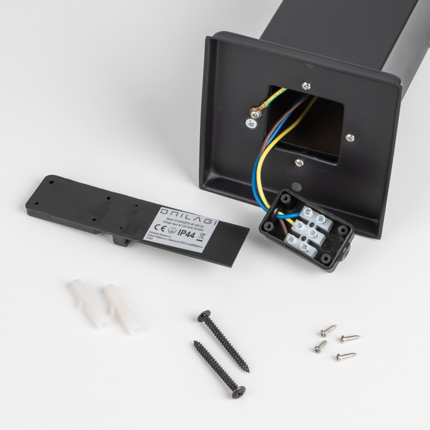 BRILAGI - Außenleuchte mit Sensor NOVA 1xE27/15W/230V 40 cm IP44 schwarz