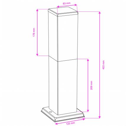 Brilagi - Außenleuchte NOVA 1xE27/15W/230V 40 cm IP44 schwarz