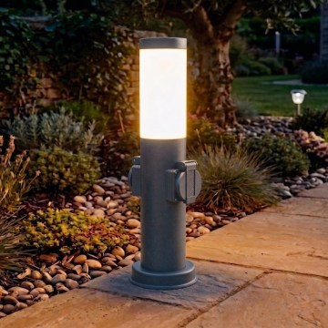 Brilagi - Außenleuchte NOVA mit 2 SCHUKO-Steckdosen 1xE27/15W/230V 40 cm IP44 anthrazit