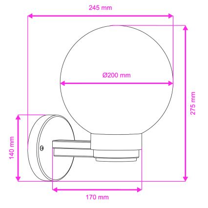 Brilagi - Außenwandleuchte HARBOR 1xE27/40W/230V IP33 Anthrazit/Weiß