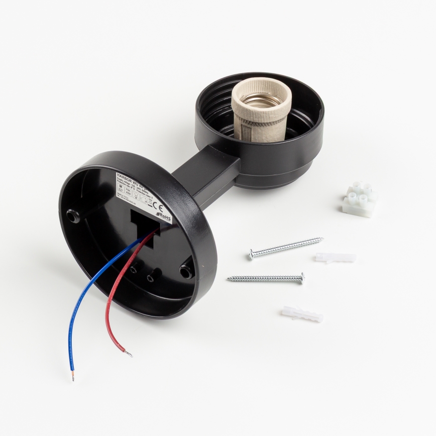 Brilagi - Außenwandleuchte HARBOR 1xE27/40W/230V IP33 schwarz/klar