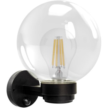 Brilagi - Außenwandleuchte mit Bewegungsmelder HARBOR 1xE27/40W/230V IP33 schwarz/transparent