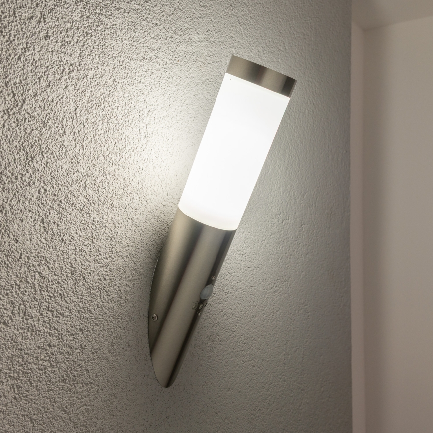 BRILAGI - Außenwandleuchte mit Bewegungsmelder ELIA 1xE27/20W/230V IP44 matt-chrom