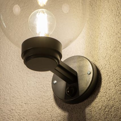 BRILAGI - Außen-Wandleuchte mit Bewegungsmelder HARBOR 1xE27/40W/230V IP33 schwarz/klar