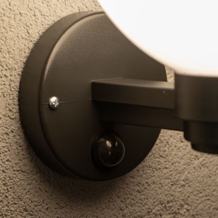 BRILAGI - Außenwandleuchte mit Bewegungsmelder HARBOR 1xE27/40W/230V IP33 schwarz/weiß