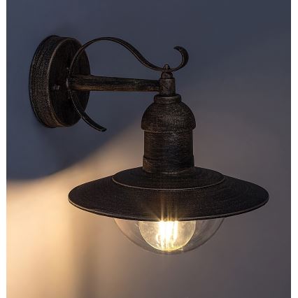 Brilagi - Außenwandleuchte MOLDE 1xE27/60W/230V IP44 Bronze/Patina