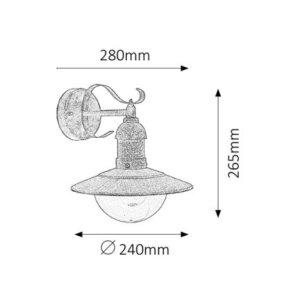 Brilagi - Außenwandleuchte MOLDE 1xE27/60W/230V IP44 Bronze/Patina