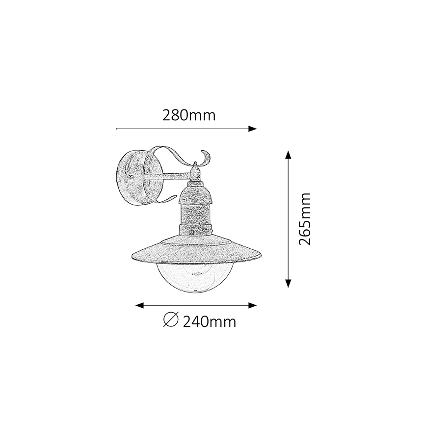Brilagi - Außenwandleuchte MOLDE 1xE27/60W/230V IP44 Bronze/Patina