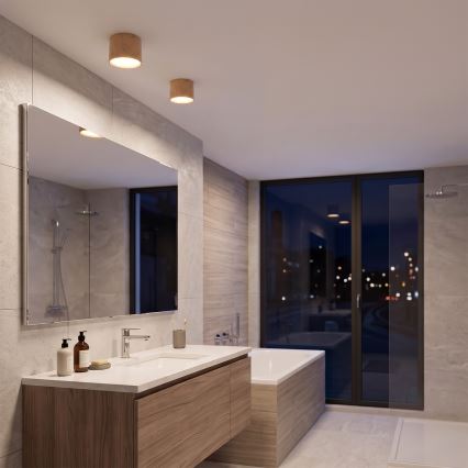 BRILAGI - Badezimmer-Spot SMOOTH 1xGX53/15W/230V 60x82 mm Eichen-Dekor IP54