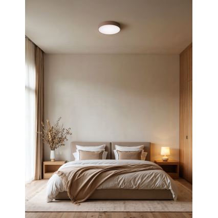 Brilagi - Deckenleuchte für Badezimmer mit Bewegungs- und Dämmerungssensor CLARE 3xE27/24W/230V Ø 40 cm braun IP54
