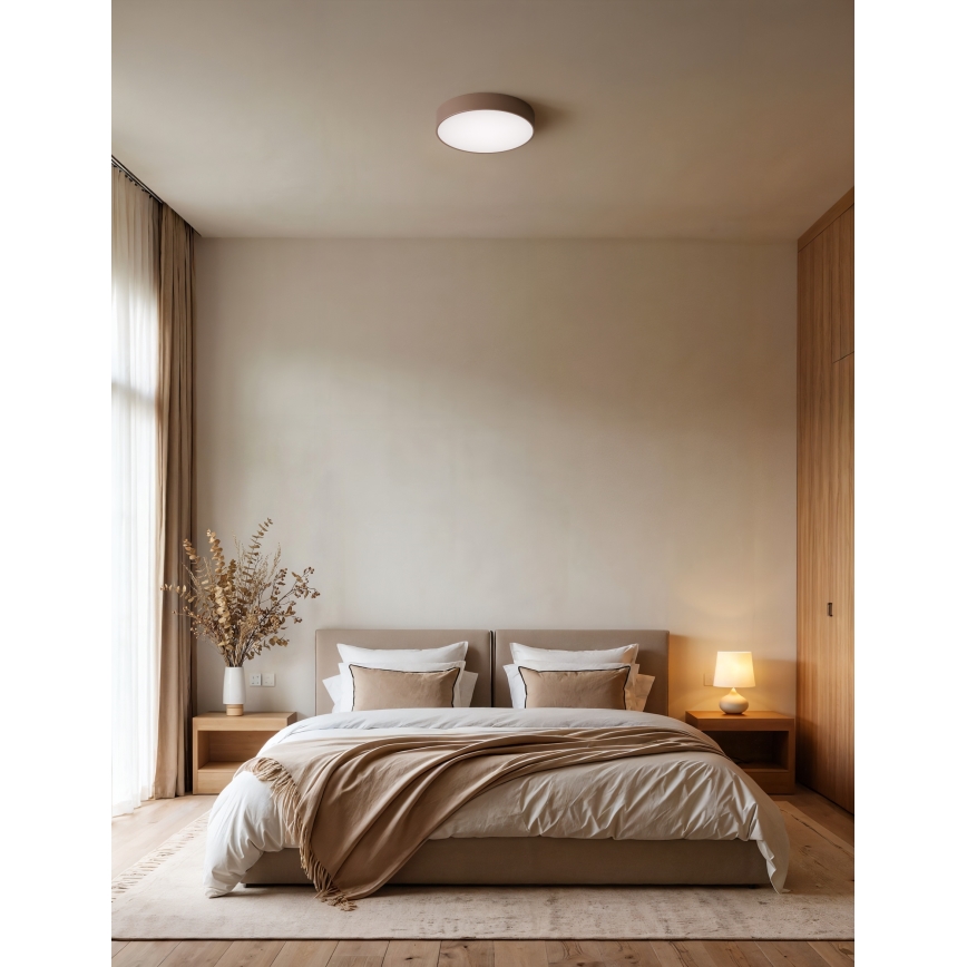 Brilagi - Bad-Deckenleuchte CLARE mit Bewegungs- und Dämmerungssensor 4xE27/24W/230V Ø 50 cm braun IP54