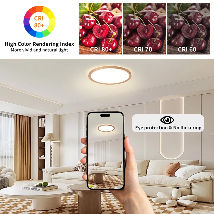 Brilagi - LED-Badezimmer-Deckenleuchte ULTRA SLIM LED/18W/230V Ø 30 cm Roségold IP54
