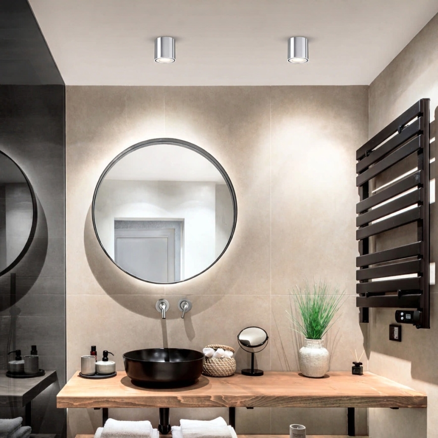 Brilagi - Badezimmer-Spot MIA 1xGU10/30W/230V 84x80 mm glänzender Chrom IP54