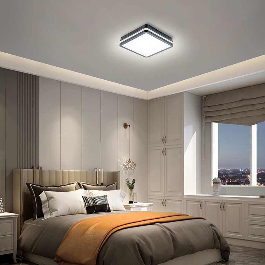 Brilagi - LED Außenleuchte mit Bewegungsmelder BENE LED/24W/230V 26x26 cm Anthrazit IP54