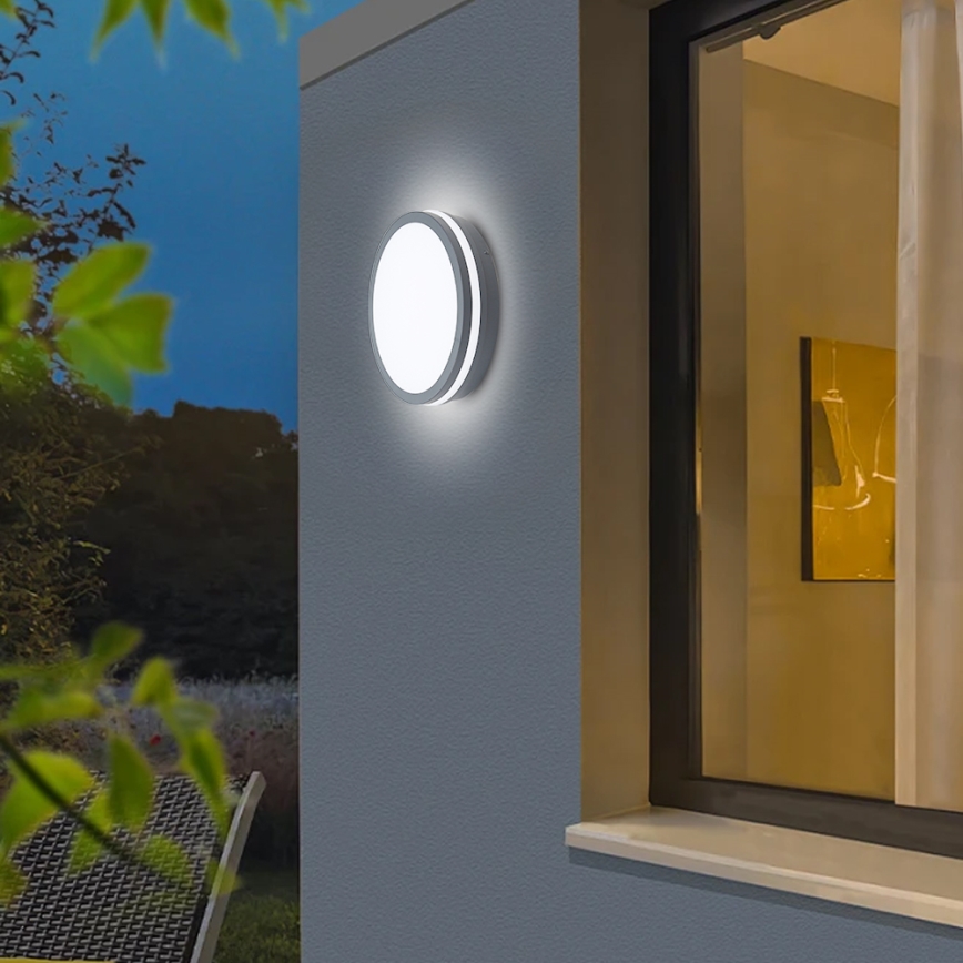 Brilagi - LED Außenleuchte mit Sensor BENE LED/24W/230V Ø 26 cm Anthrazit IP54