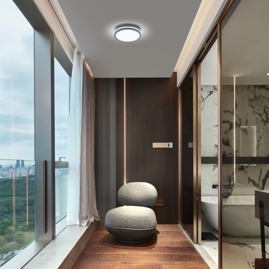 Brilagi - LED Außenleuchte mit Sensor BENE LED/24W/230V Ø 26 cm Anthrazit IP54