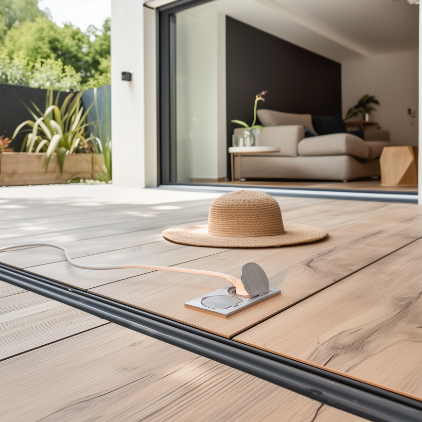 Brilagi - Bodeneinbau-Doppelsteckdose für den Outdoor-Bereich IP55 silbern rechteckig