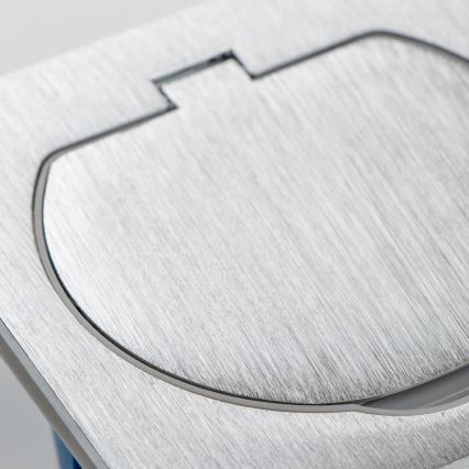 Brilagi - Bodeneinbau-Doppelsteckdose für den Outdoor-Bereich IP55 silbern rechteckig