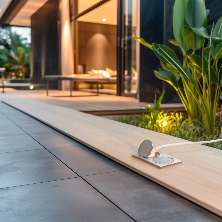 Brilagi - Bodeneinbau-Doppelsteckdose für den Outdoor-Bereich IP55 silbern rechteckig