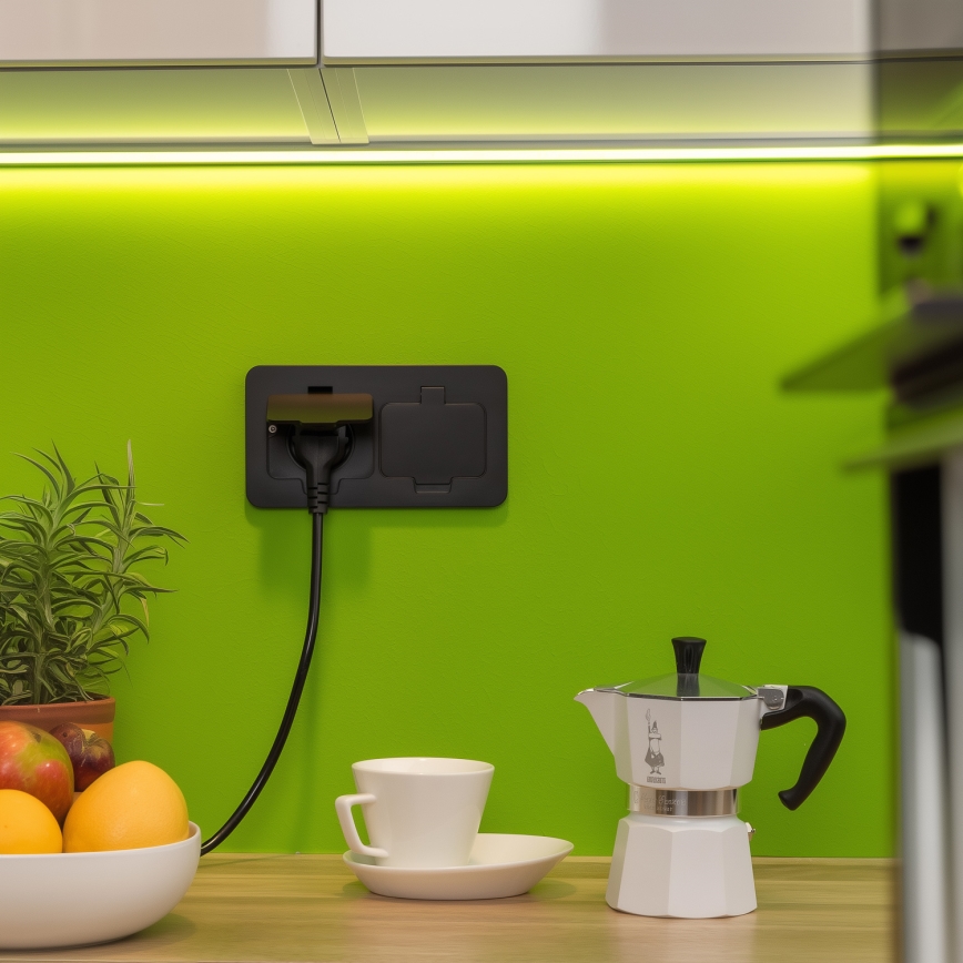 Brilagi - Bodeneinbaudoppelsteckdose für den Außenbereich IP55, schwarz, rechteckig