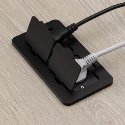 Brilagi - Bodeneinbaudoppelsteckdose für den Außenbereich IP55, schwarz, rechteckig