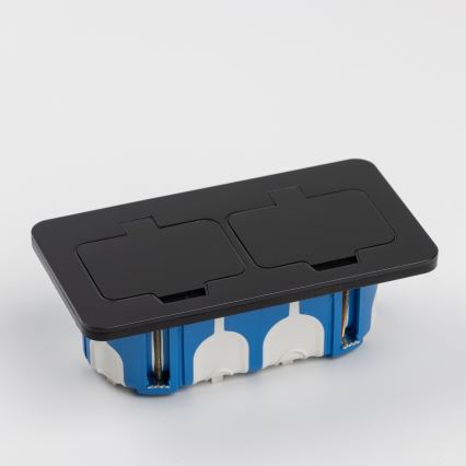 Brilagi - Bodeneinbaudoppelsteckdose für den Außenbereich IP55, schwarz, rechteckig