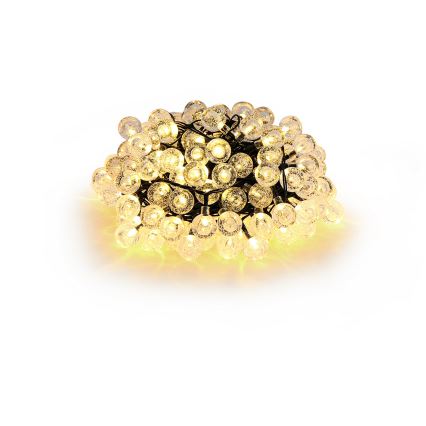 Brilagi - Solar-LED-Dekorations-Lichterkette BUBBLE 100 LEDs/8 Funktionen 10 m IP65 Warmweiß 600 mAh