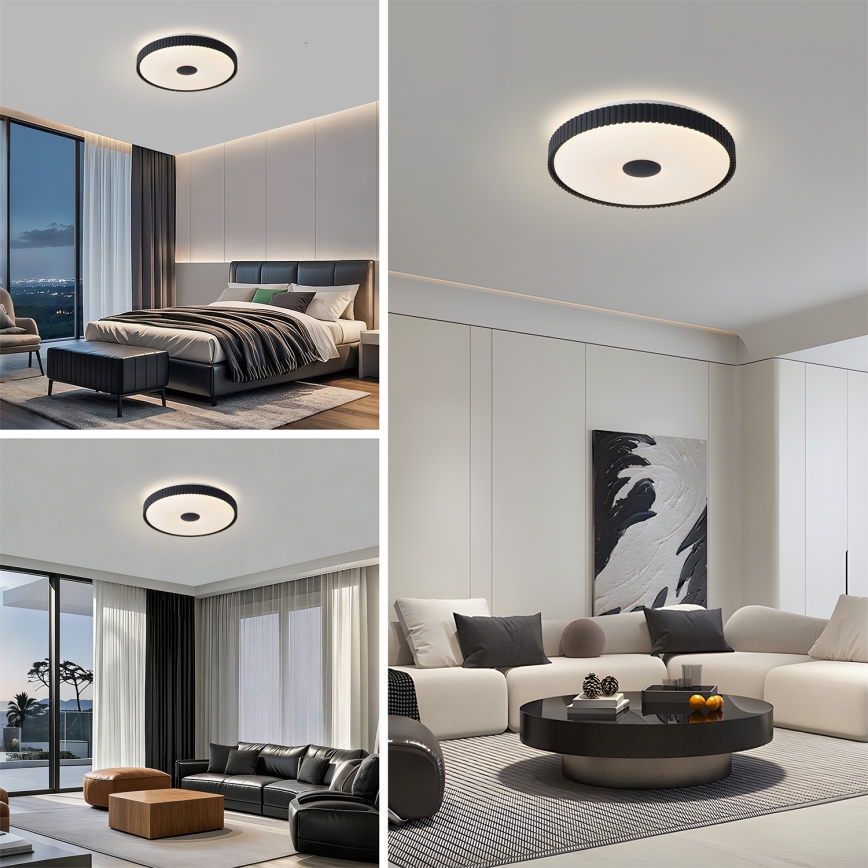 Brilagi - LED-dimmbare Deckenleuchte CORVO LED/72W/230V 3000-6000K schwarz Ø 50 cm + Fernbedienung