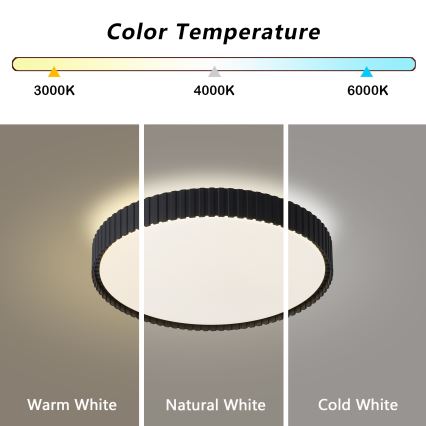 Brilagi - LED-dimmbare Deckenleuchte CORVO LED/54W/230V 3000-6000K schwarz Ø 40 cm + Fernbedienung