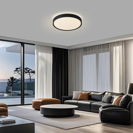 Brilagi - LED-dimmbare Deckenleuchte CORVO LED/54W/230V 3000-6000K schwarz Ø 40 cm + Fernbedienung
