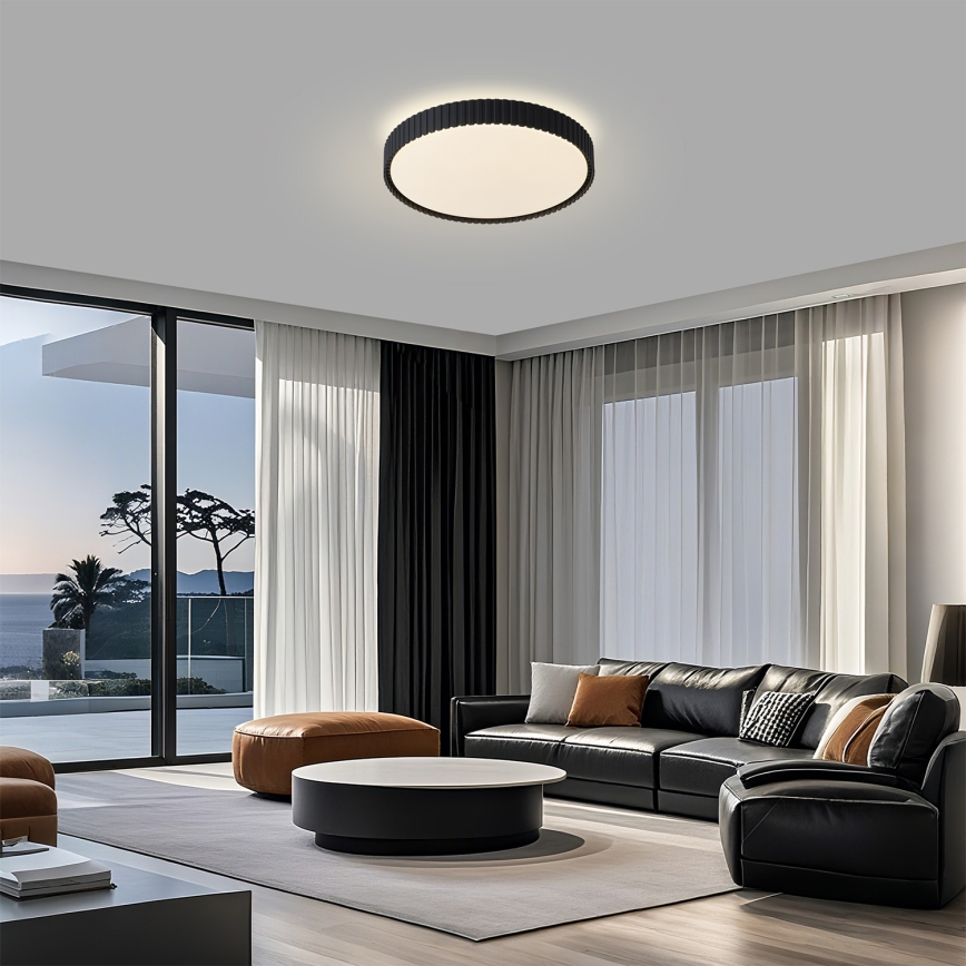 Brilagi - LED-dimmbare Deckenleuchte CORVO LED/54W/230V 3000-6000K schwarz Ø 40 cm + Fernbedienung