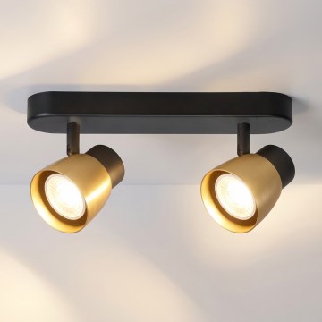 Brilagi - Decken-Spot NUGGET 2xGU10/30W/230V schwarz/gold