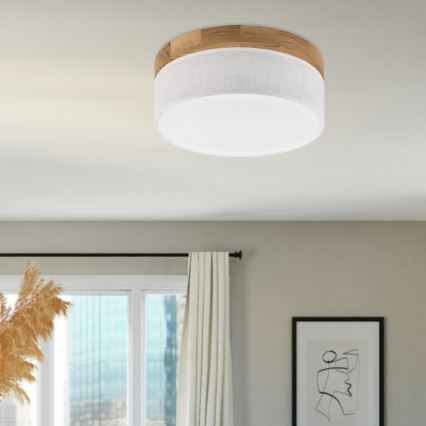 Brilagi - Deckenleuchte BELLADONNA LED/20W/230V, Durchmesser 30 cm, weiß/Eiche
